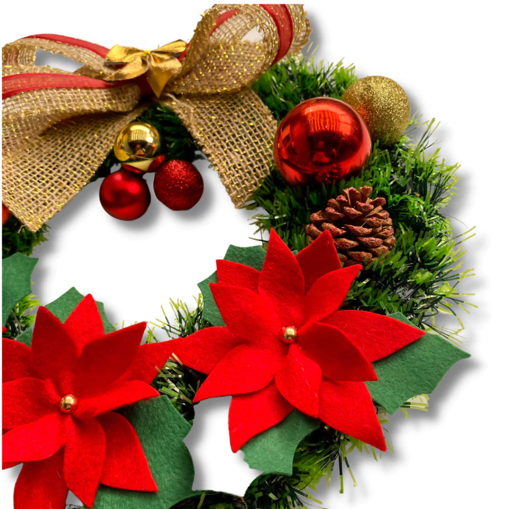 Guirlanda de Natal Artesanal com Laço e Folhagens Encanto e Tradição