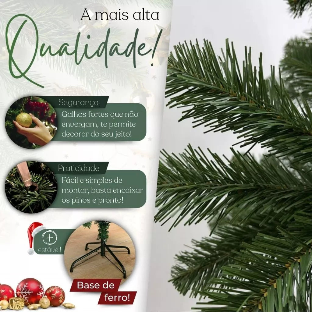 Árvore de Natal Super Cheia Premium Realista – Edição Exclusiva 2025 (2,40m)