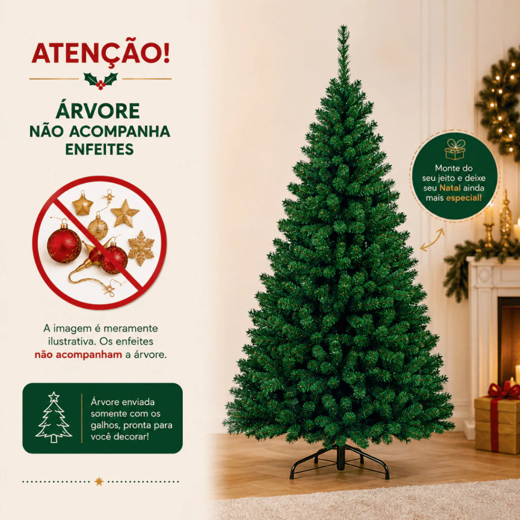 Árvore de Natal 3,20 m 2.800 Galhos Pé de Metal com Borracha Balsam