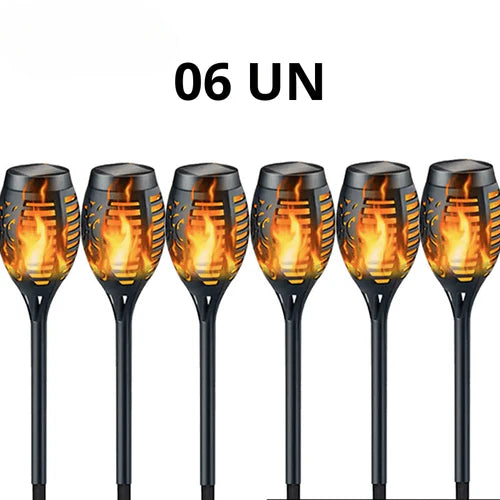 Tocha Solar LED Impermeável para Jardim - Iluminação Sustentável e Sofisticada