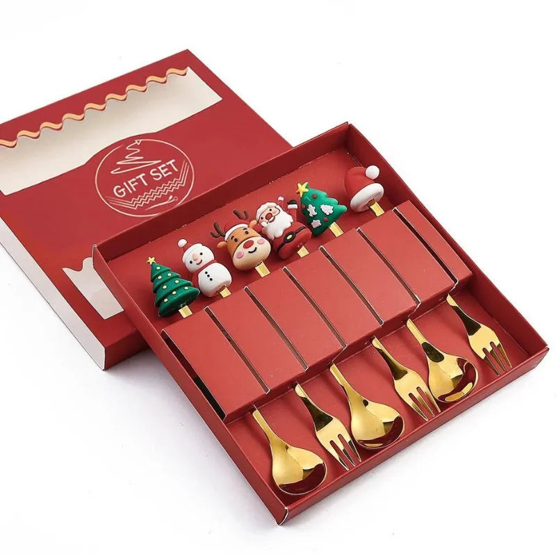 Conjunto de Talheres Decorativos Natalinos Elegância e Encanto à Sua Mesa