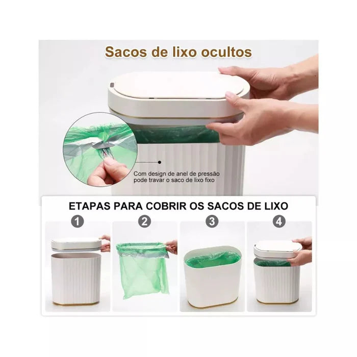 Lixeira Automática para Banheiro 7L com Sensor de Movimento