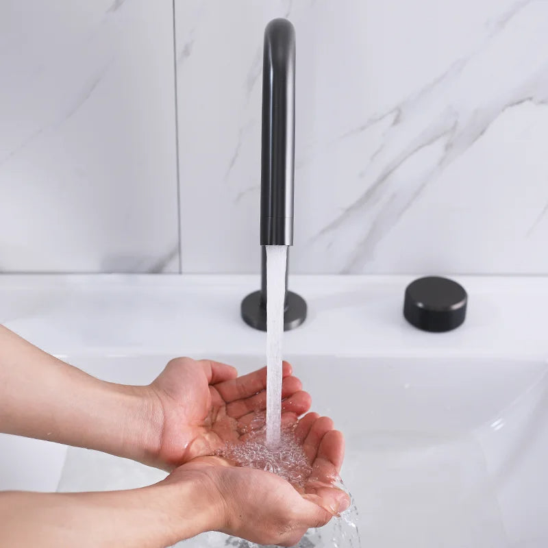 Torneira Monocomando Minimalista em Aço Inox com Bico Giratório 360°