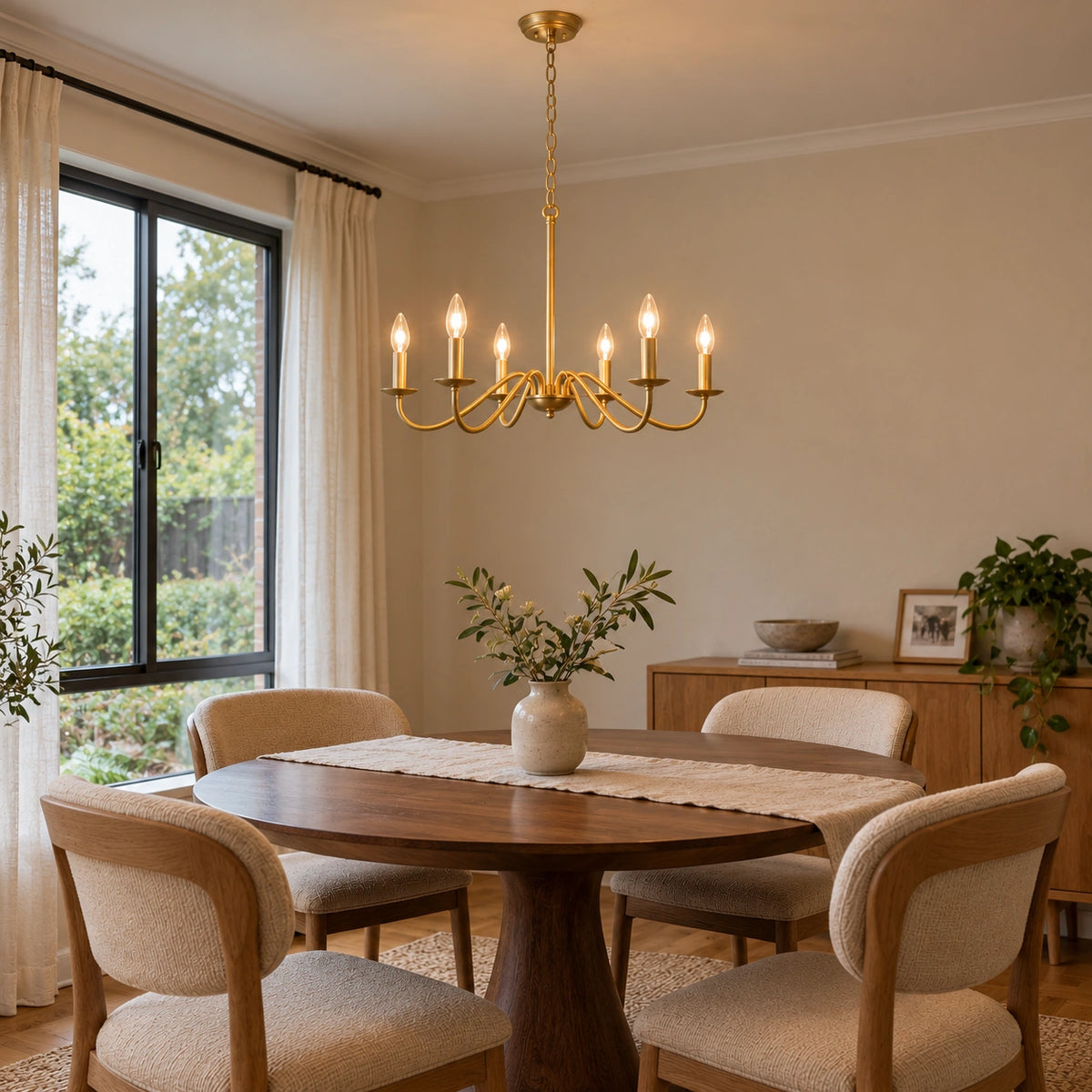 Lustre Candelabro 6 Velas Ferro Preto ou Dourado Vila