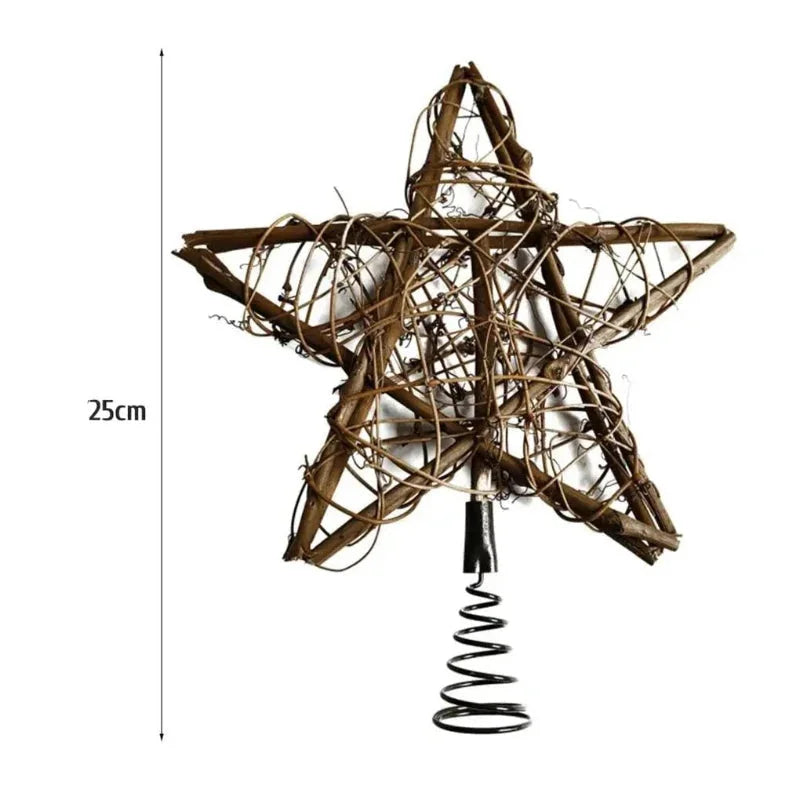 Estrela LED Rústica para Topo de Árvore de Natal Decorativa Zelar