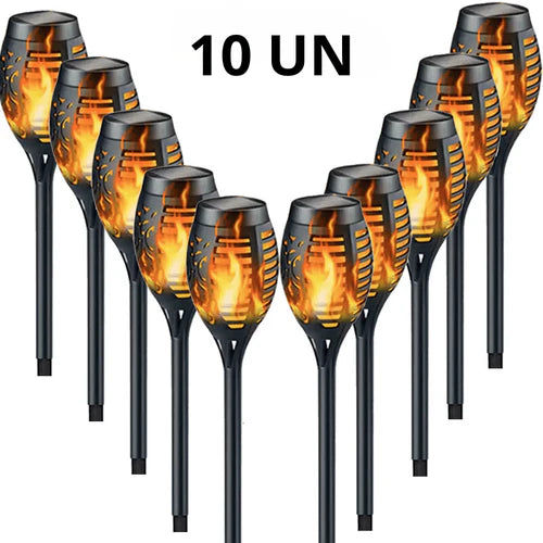 Tocha Solar LED Impermeável para Jardim - Iluminação Sustentável e Sofisticada