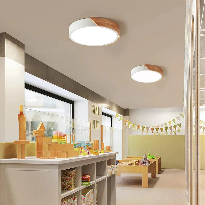 Luminária de Teto Plafon Redondo LED com Controle Remoto - Estilo Nórdico