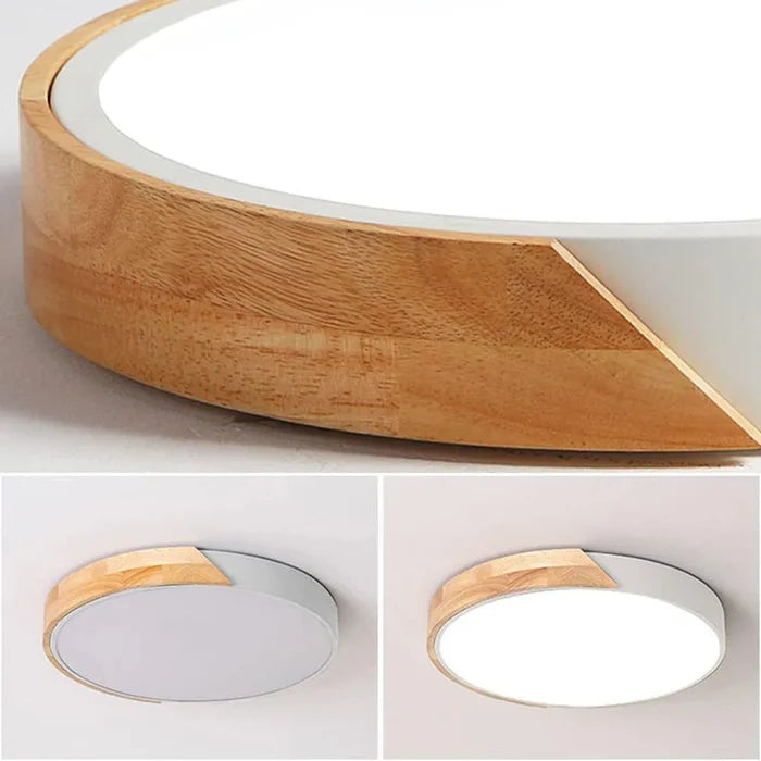 Luminária de Teto Plafon Redondo LED com Controle Remoto - Estilo Nórdico