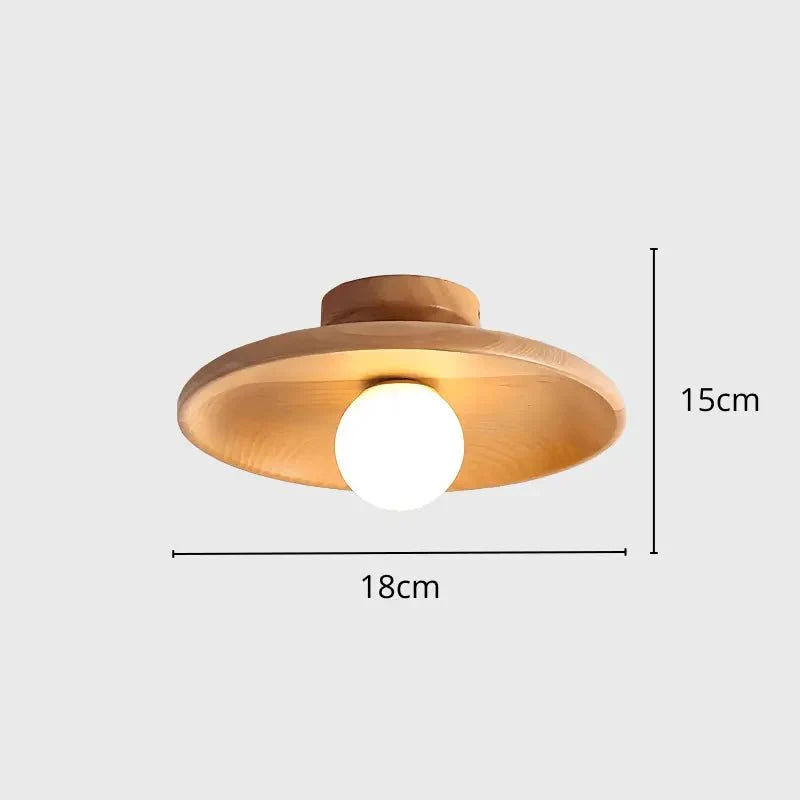 Luminária de Teto Sobrepor em Madeira Estilo Natural e Iluminação Aconchegante