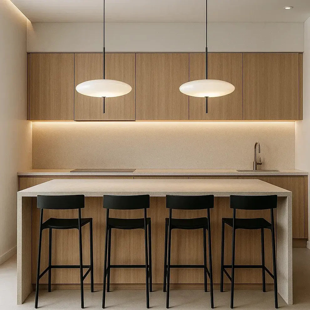 Luminária Pendente Disco Oval Minimalista