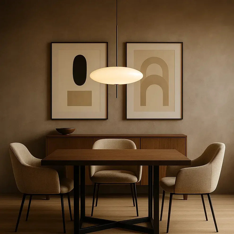 Luminária Pendente Disco Oval Minimalista