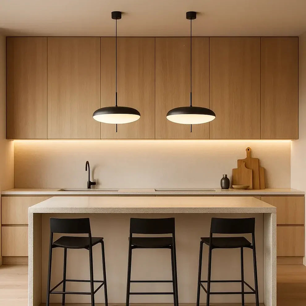 Luminária Pendente Disco Oval Minimalista