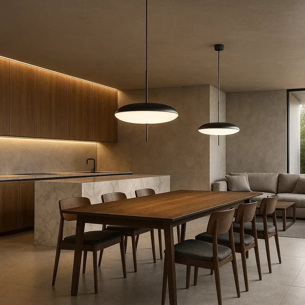 Luminária Pendente Disco Oval Minimalista