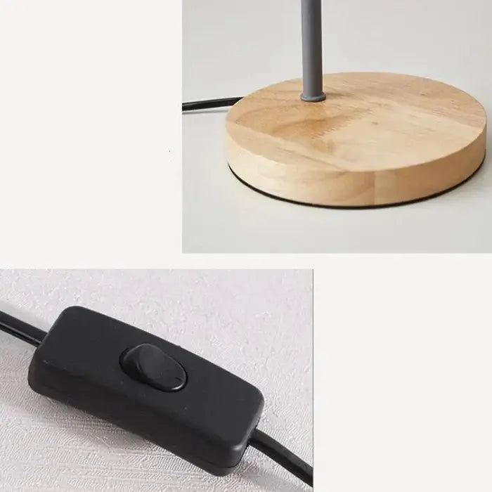 Luminária de Mesa com Bambu e Alumínio – Design Moderno