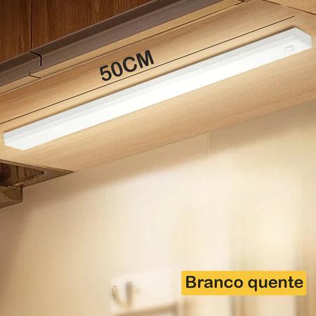 Luminária LED Barra com Sensor de Movimento Recarregável e Fácil Instalação