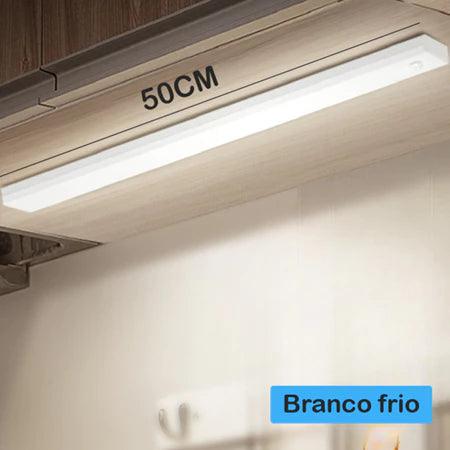 Luminária LED Barra com Sensor de Movimento Recarregável e Fácil Instalação
