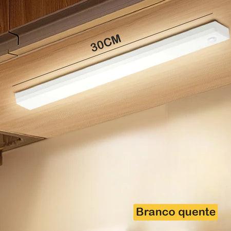 Luminária LED Barra com Sensor de Movimento Recarregável e Fácil Instalação