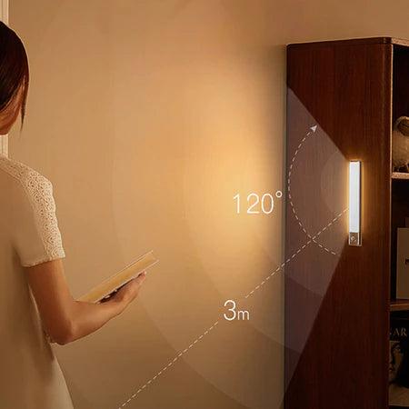 Luminária LED Barra com Sensor de Movimento Recarregável e Fácil Instalação
