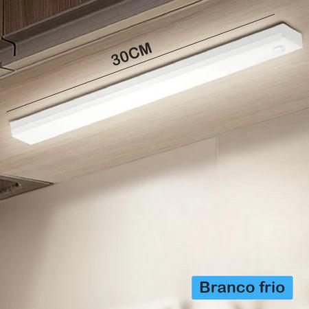 Luminária LED Barra com Sensor de Movimento Recarregável e Fácil Instalação