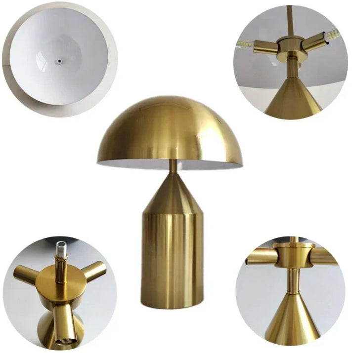 Abajur Cogumelo Luminária de Mesa em Metal Bellora