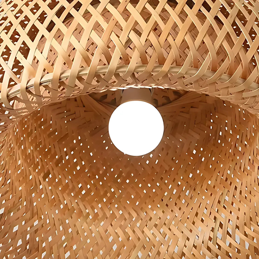 Plafon de Teto Bambu Artesanal Iluminação Sofisticada com Consciência Natural