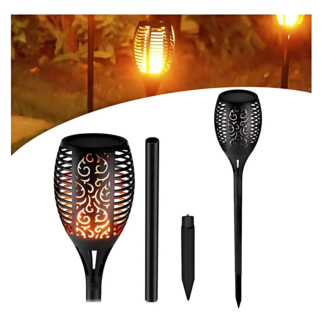 Tocha Solar LED Impermeável para Jardim - Iluminação Sustentável e Sofisticada