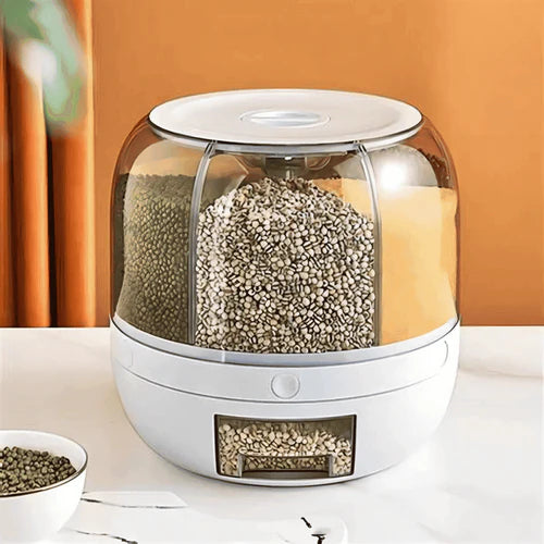 Dispensador Giratório 360° para Arroz e Grãos Zelar
