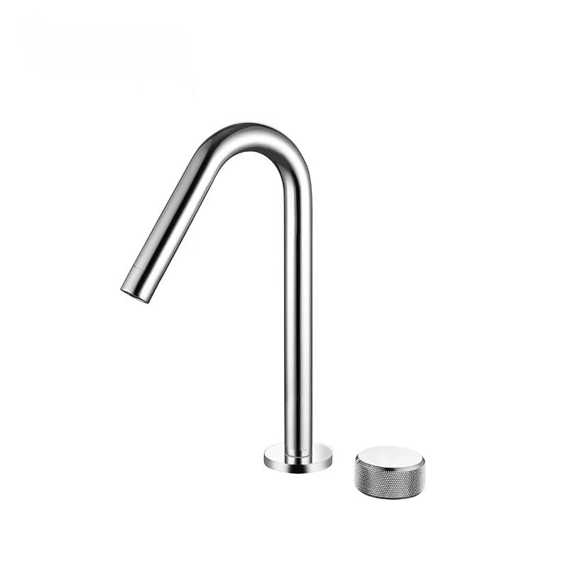 Torneira Monocomando Minimalista em Aço Inox com Bico Giratório 360°