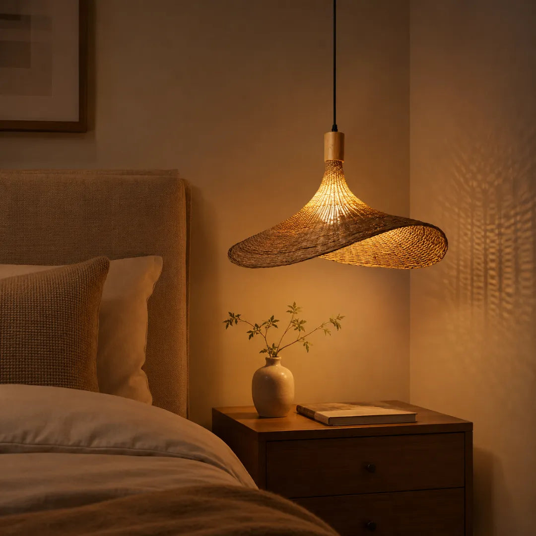 Luminária Pendente de Bambu Boho Suna