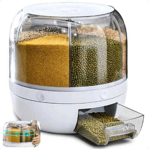 Dispensador Giratório 360° para Arroz e Grãos Zelar