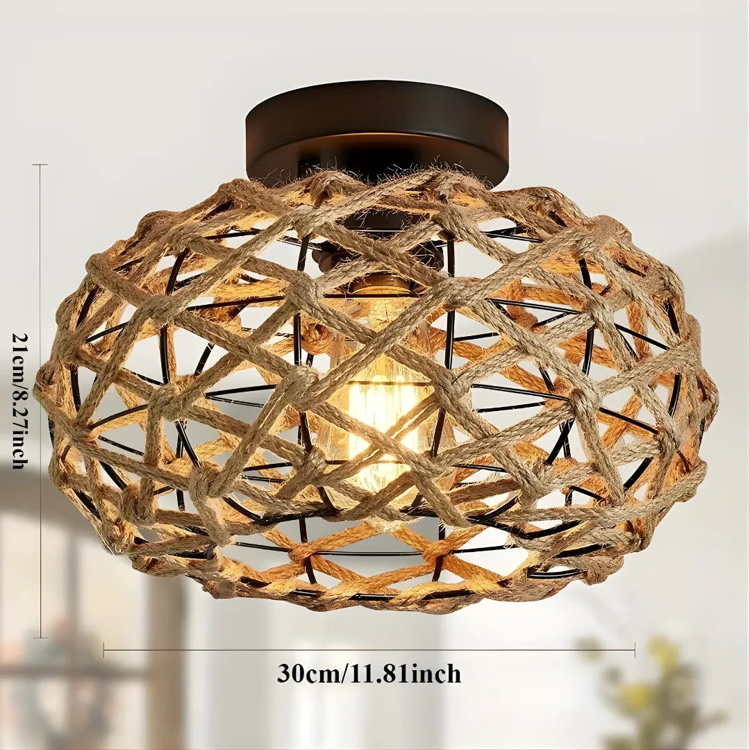 Luminária de Teto Plafon Oho-Chic – Estilo Retrô e Elegância Natural