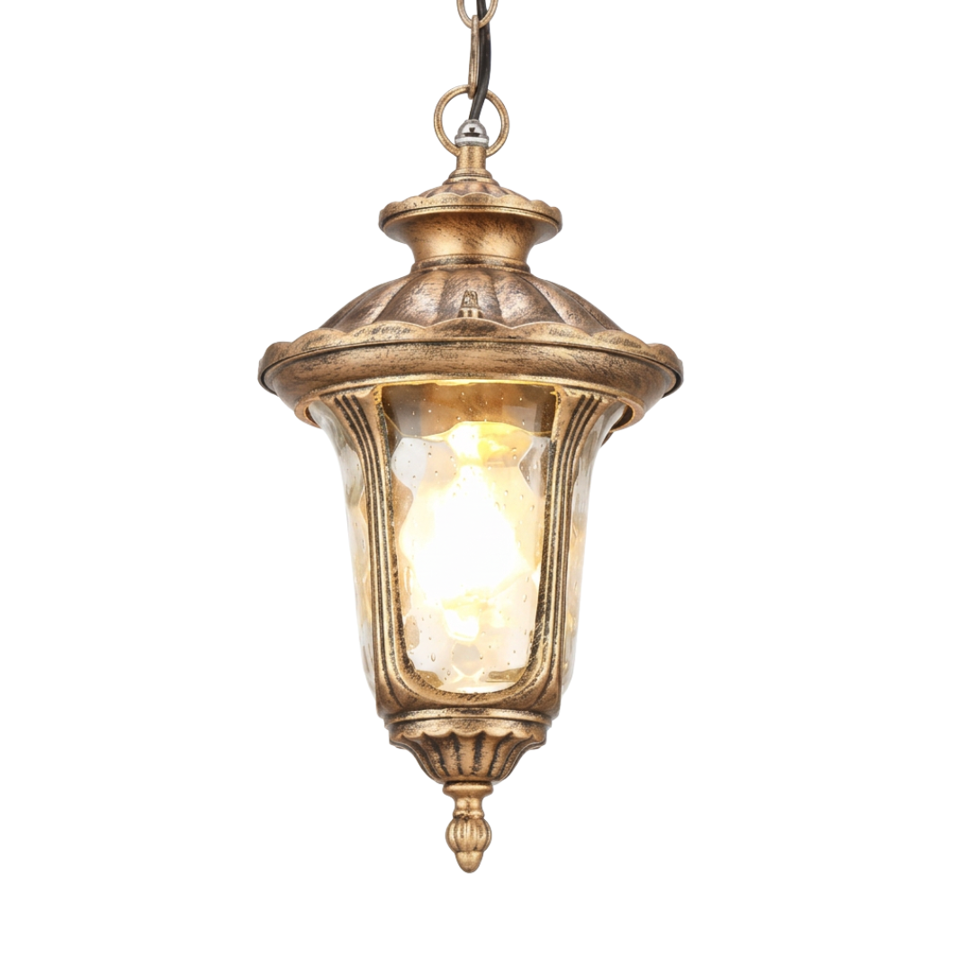 Luminária Pendente Colonial Vidro Martelado Évora