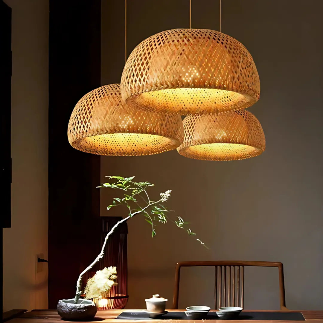Luminária Pendente Bambu Rattan Loom — Toque de sofisticação natural