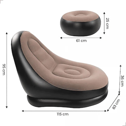 Poltrona Inflável Anatômica com Puff