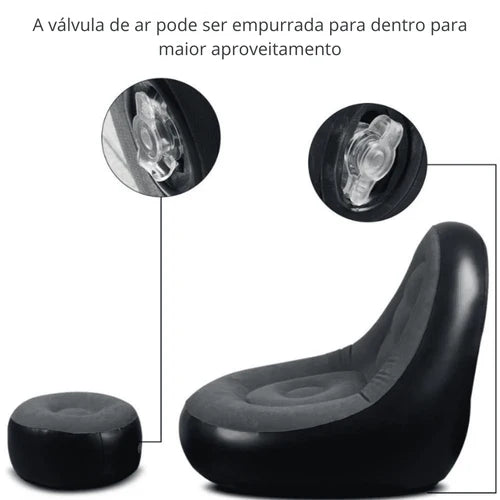 Poltrona Inflável Anatômica com Puff