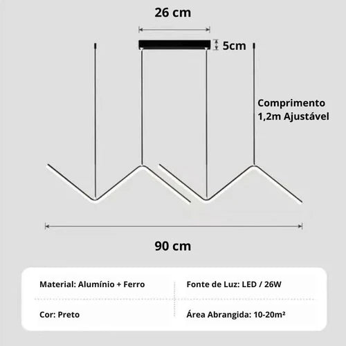 Lustre Pendente Flow Line LED
