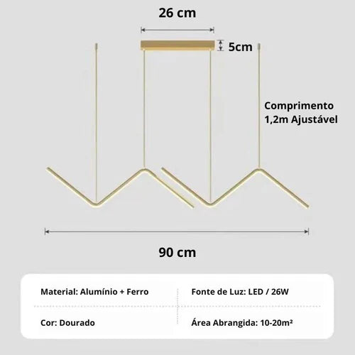 Lustre Pendente Flow Line LED