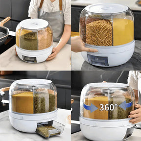 Dispensador Giratório 360° para Arroz e Grãos Zelar