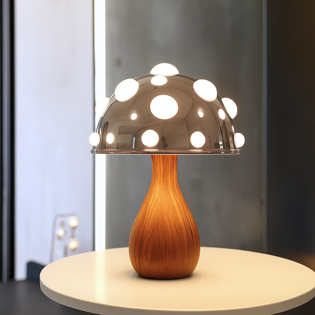 Abajur Cogumelo Luminária de Mesa Orb com Design Retrô e Iluminação Aconchegante