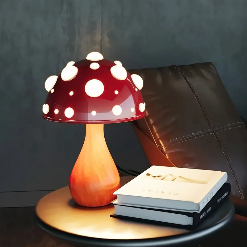 Abajur Cogumelo Luminária de Mesa Orb com Design Retrô e Iluminação Aconchegante