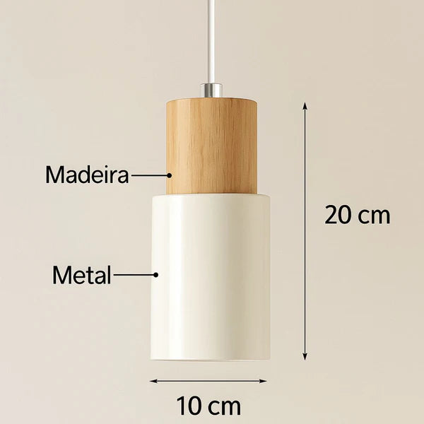 Luminária Pendente Minimalista Aurea Elegância Natural para Ambientes Sofisticados