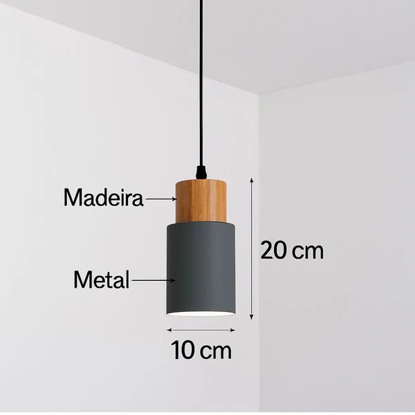 Luminária Pendente Minimalista Aurea Elegância Natural para Ambientes Sofisticados