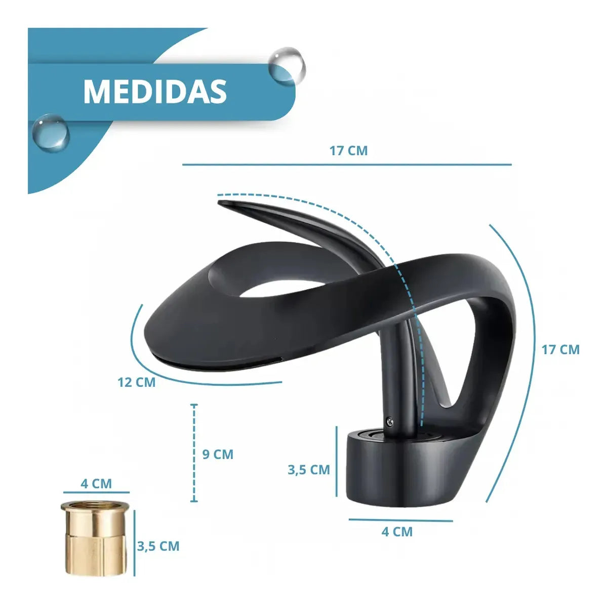 Torneira Cascata para Banheiro Monocomando Bica Baixa Moebius