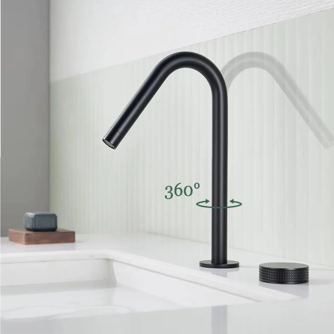 Torneira Monocomando Minimalista em Aço Inox com Bico Giratório 360°