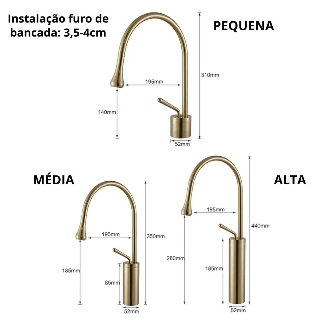 Torneira Para Banheiro Monocomando Misturador Sofisticada