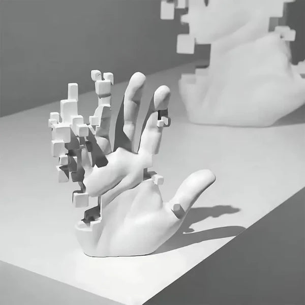 Escultura Mão em Mosaico – Arte em Resina com Design Contemporâneo