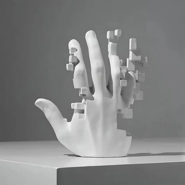 Escultura Mão em Mosaico – Arte em Resina com Design Contemporâneo