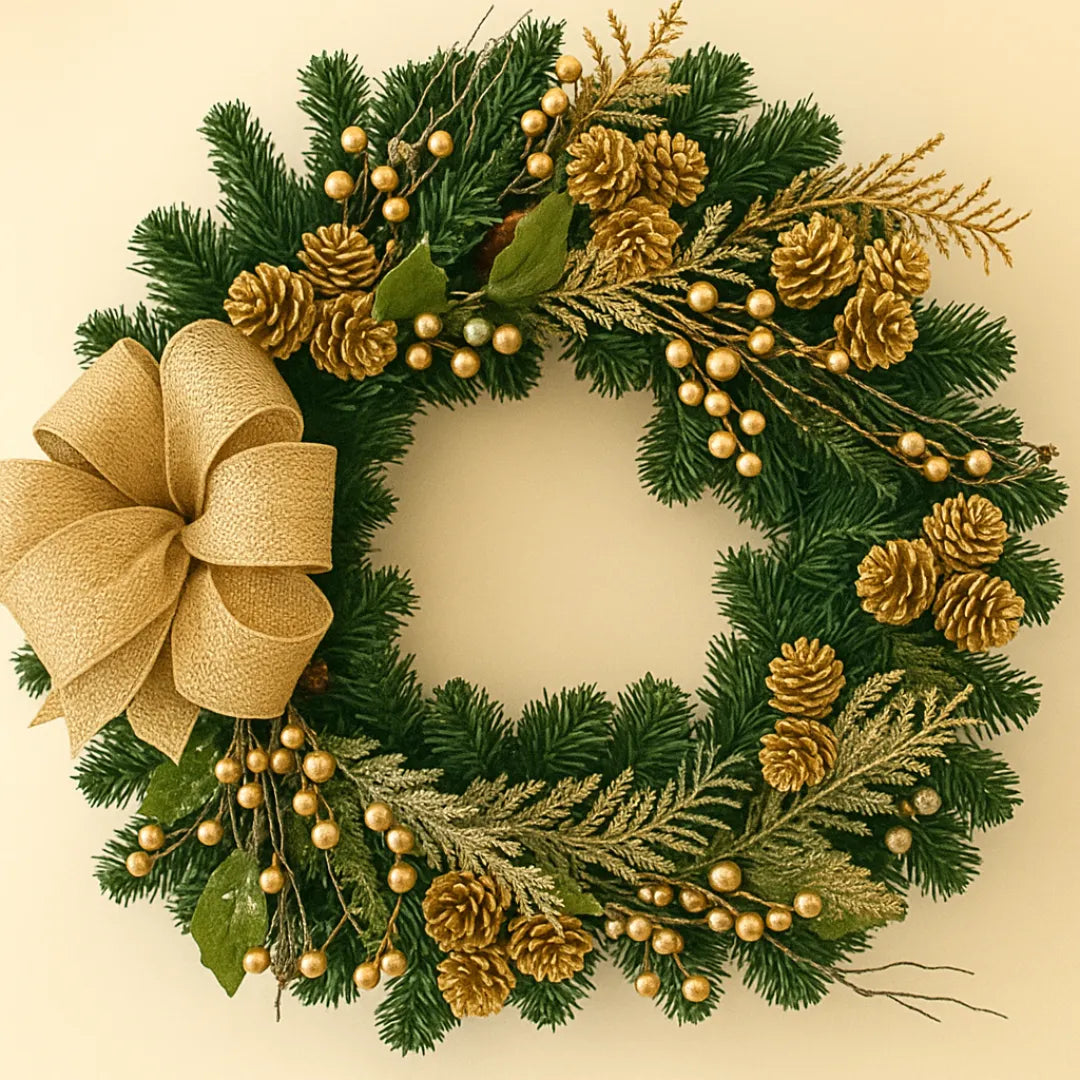 Guirlanda de Natal Luxo Nevada 35cm Tradição e Elegância em Cada Detalhe