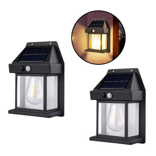 Luminária Arandela Solar com Sensor de Movimento Vintage