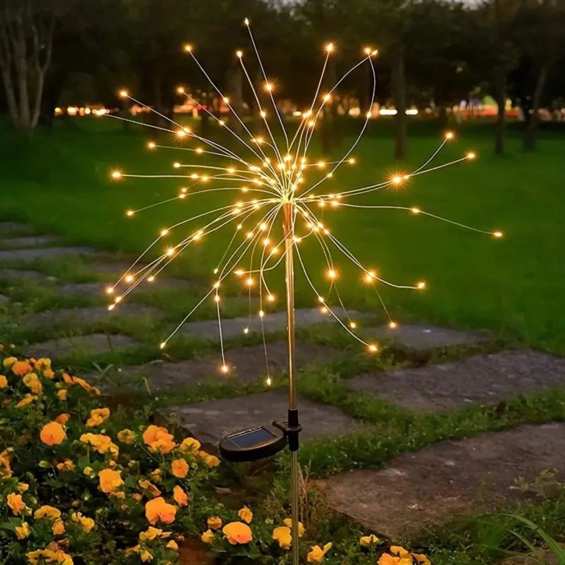 Luminária Solar Fogos de Artifício – Iluminação Decorativa para Jardim e Natal
